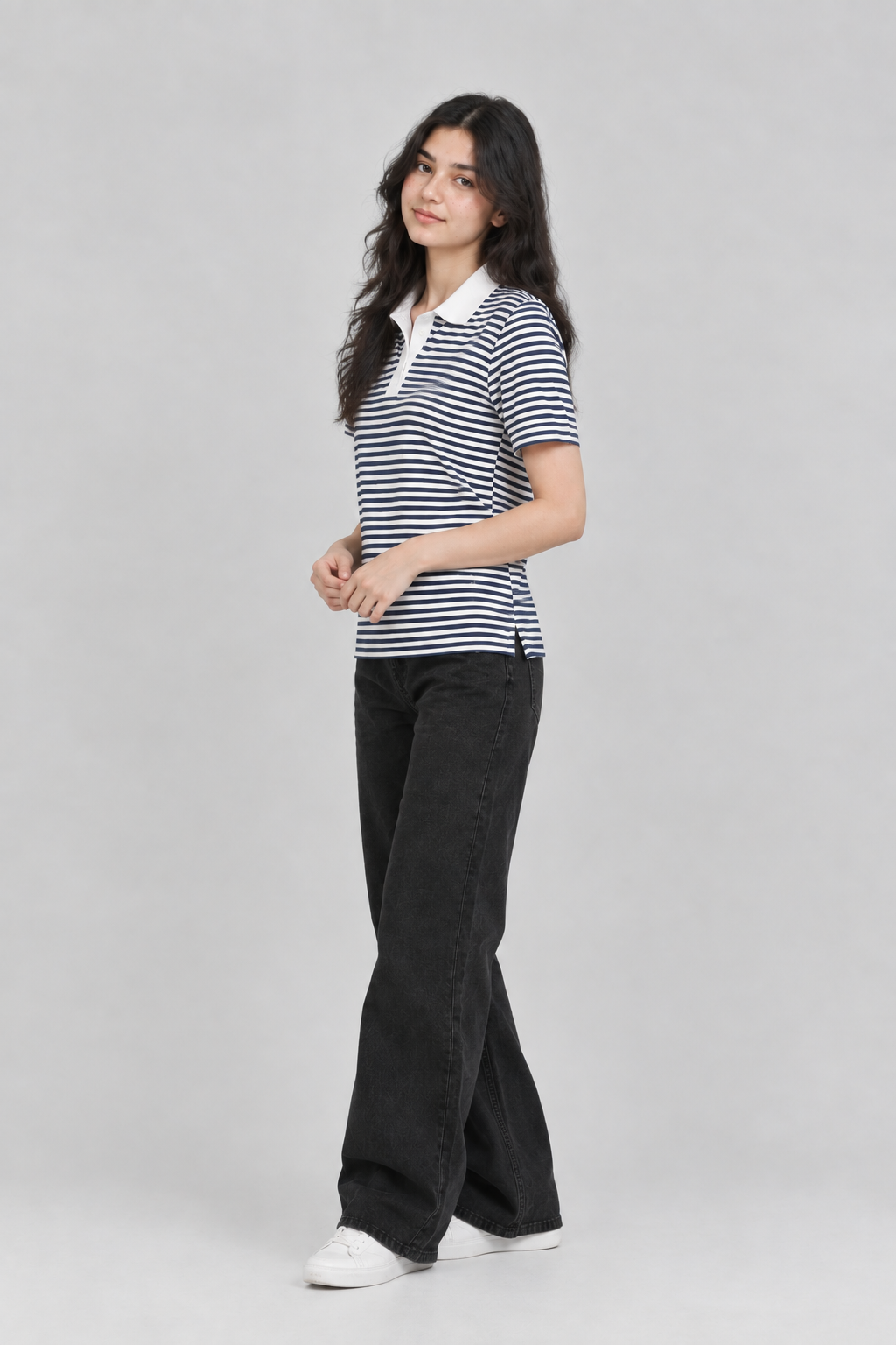 Navy Stripe Polo Shirt