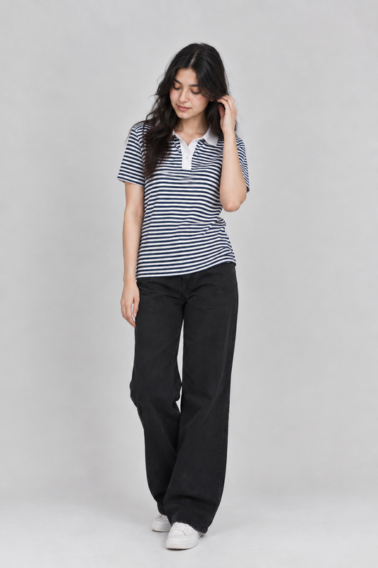 Navy Stripe Polo Shirt