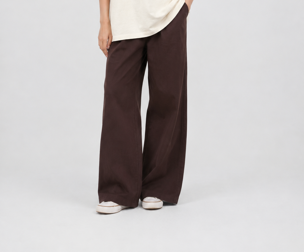 Brown Wide-Leg Trousers