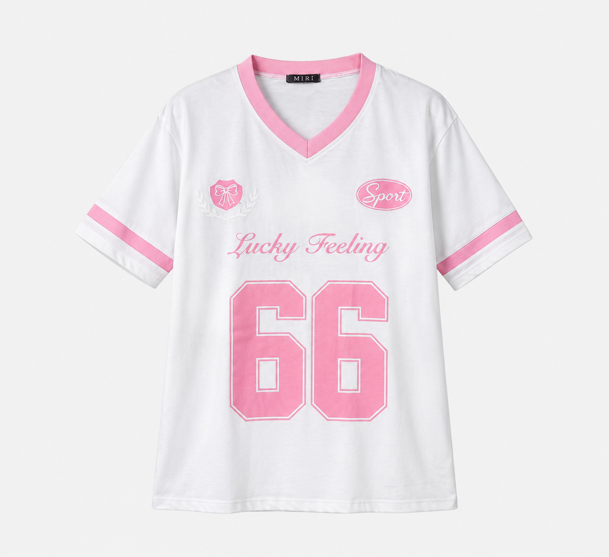 Lucky Feeling 66 Jersey Tee - Pink