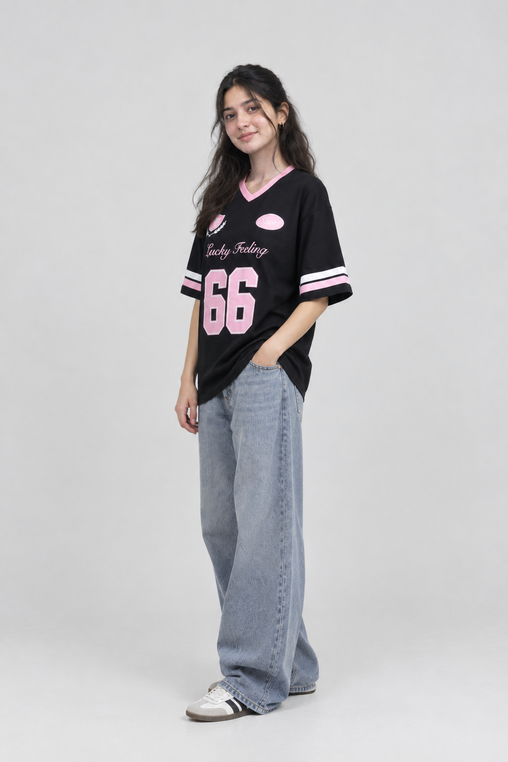 Lucky Feeling 66 Jersey Tee - Black
